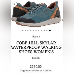 Cobb Hill Skylar Mesh Lace Waterproof Sneaker (Women) - Teal New No Box
